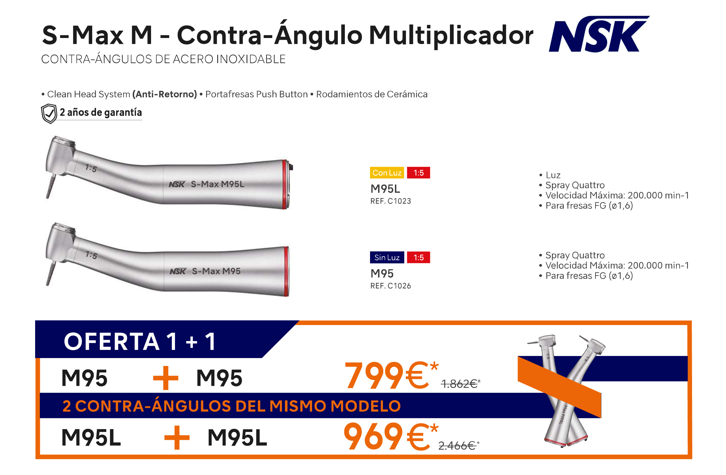 Contra-ángulos S-Max M de NSK: Innovación y durabilidad para su clínica dental